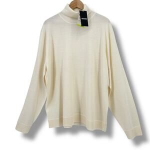 Murano Performance Textured Long Sleeve Turtleneck Sweater Mens Sz XXL Cream